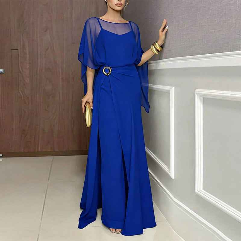 Solid-color Minimalist Slit-style Womens Three-piece Set