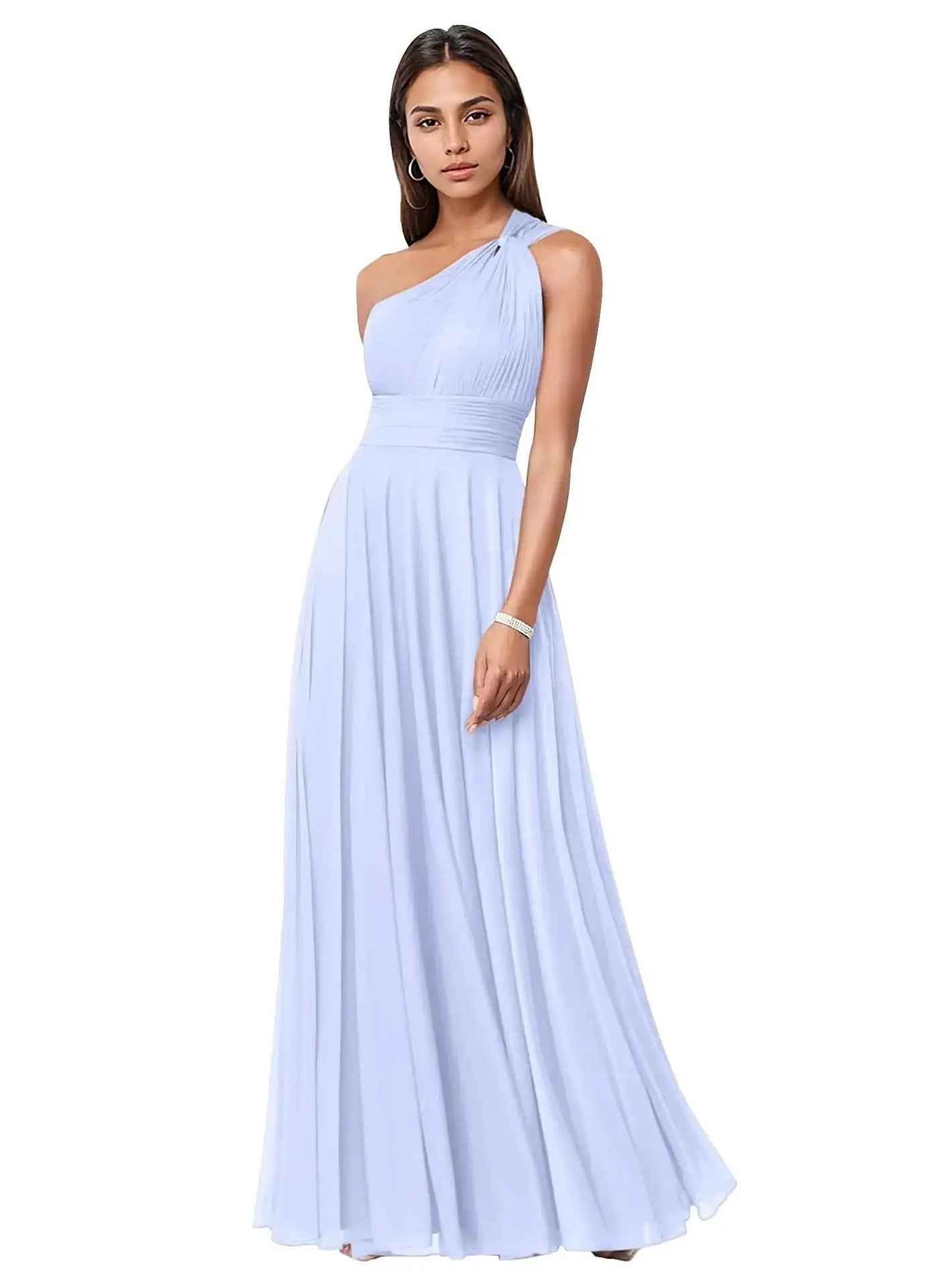 Women One-Shoulder Chiffon Dress