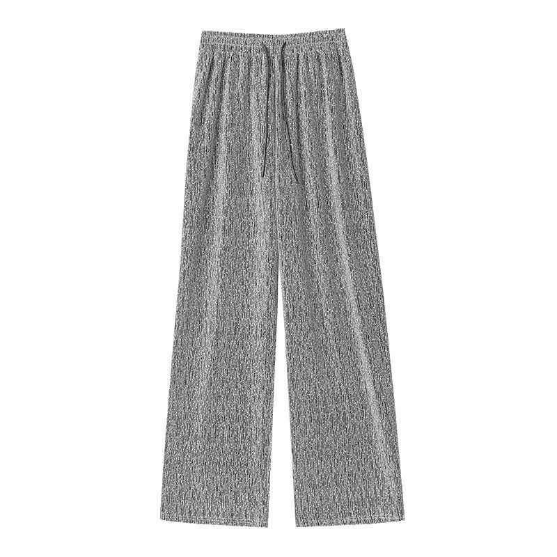 Summer New Arrival Rhinestone Embellished Textured Trousers