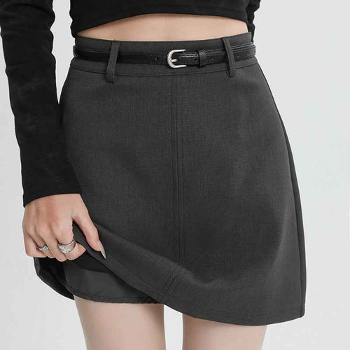 Womens Skirt A-line Design Solid Color Fashionable