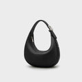 Genuine Leather Dumpling Shoulder Bag — Pink, White & Black