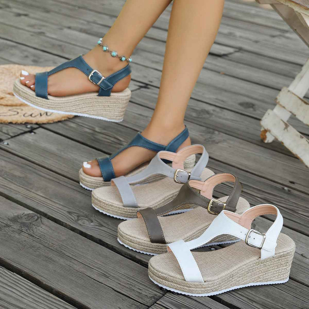 Woven Jute Rope Womens Height-increasing Shoes