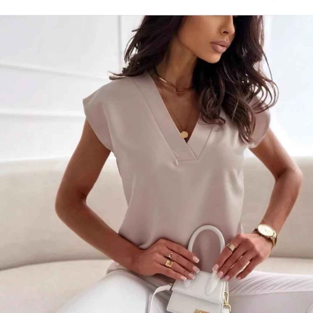 Patchwork Pastel V-Neck Sleeveless Top
