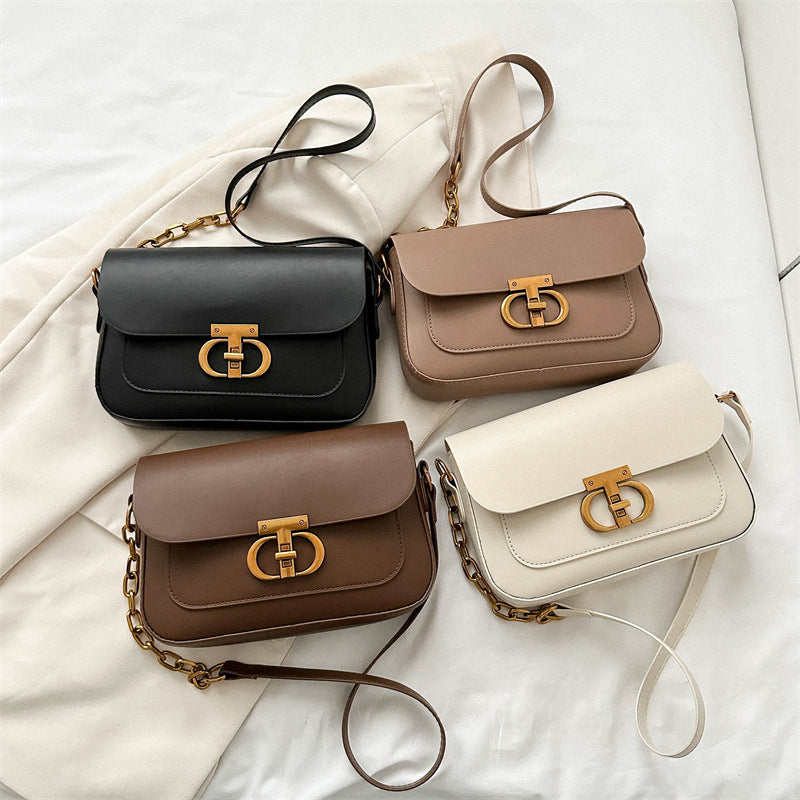 Korean-Style PU Shoulder Bag – Minimalist Square Everyday Bag