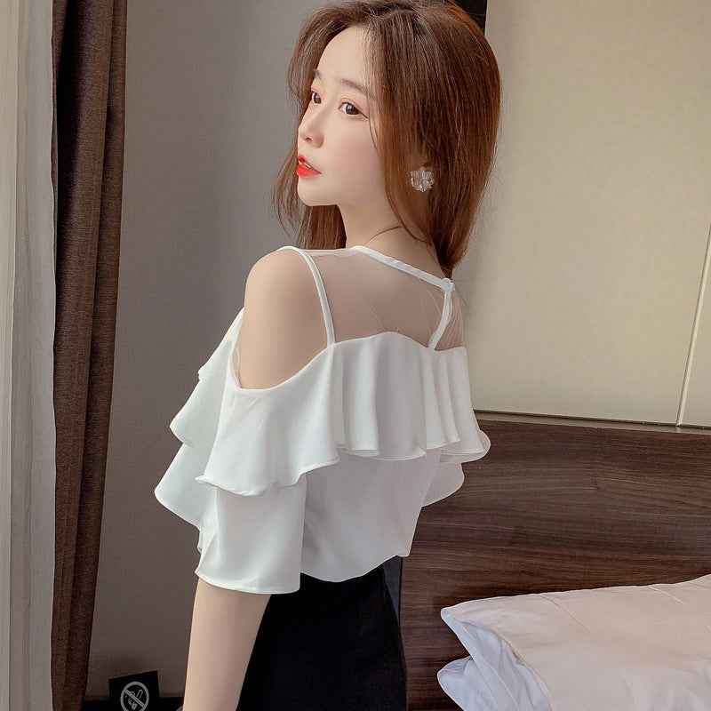 Mesh Chiffon Patchwork Loose Top
