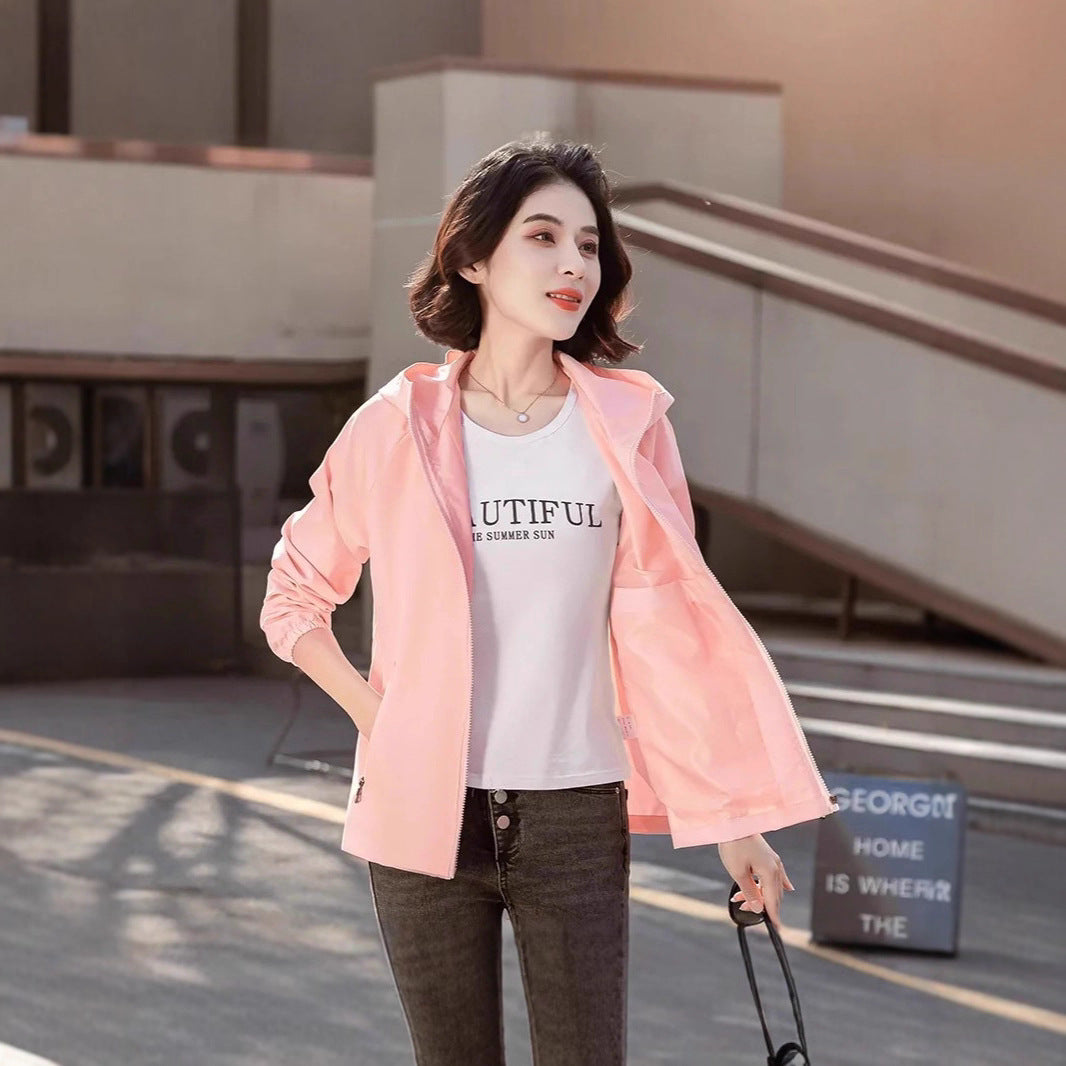 Loose Hooded Short Jacket — Korean Casual Style