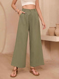 Women's Linen High-Waist Wide-Leg Casual Trousers
