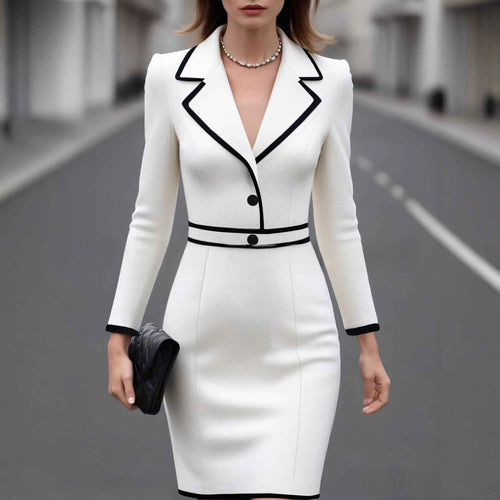 Fashionable Solid-Color Slim-Fit Dress For Women