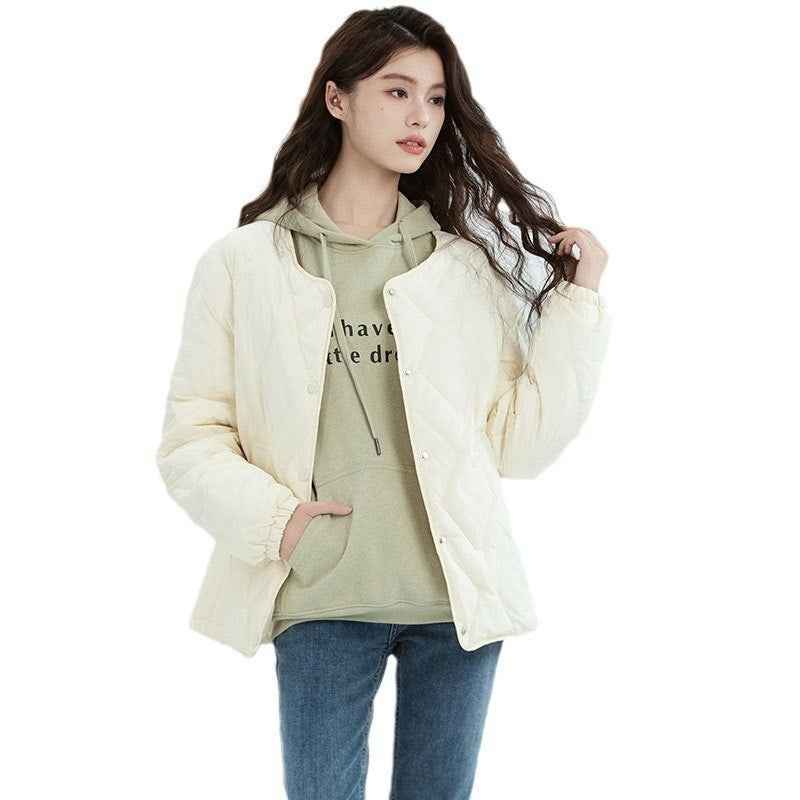 Diamond-Quilted Down Jacket — Lightweight, Slim Fit