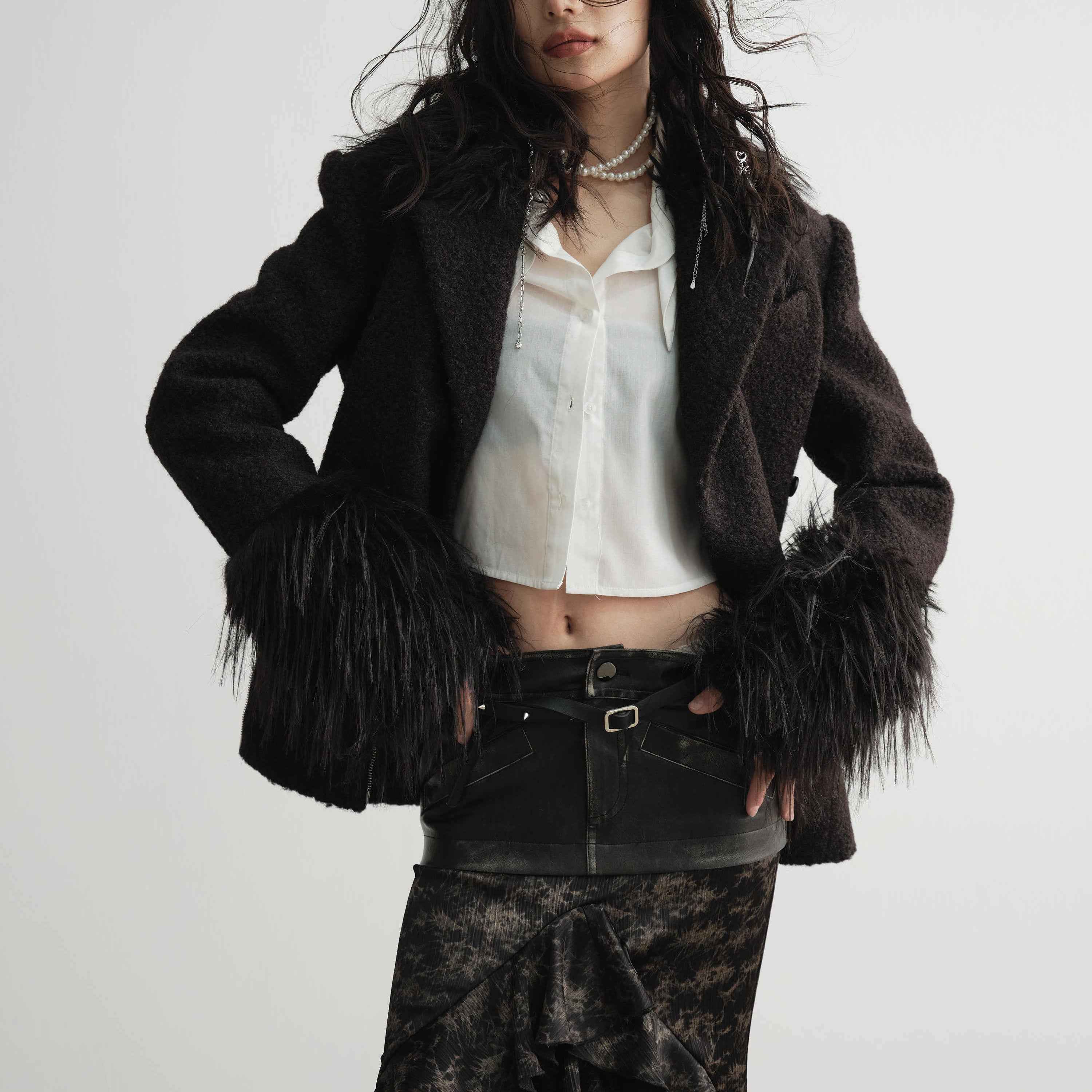 Women's Asymmetric Placket Longline Coat