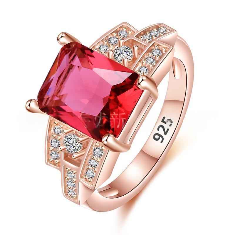 Geometric Rose-gold Plated Ring Jewelry