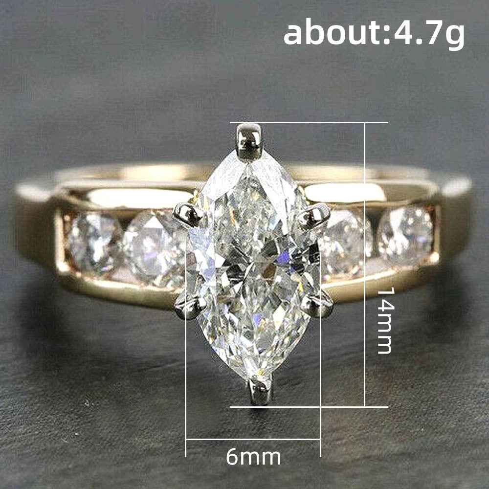 Exquisite Marquise-cut Zircon Womens Ring