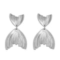 Vintage Geometric Floral Petal Dangle Earrings, Modern Smooth Shiny Metal Folding Craft Fashion Statement Women Ear Jewelry