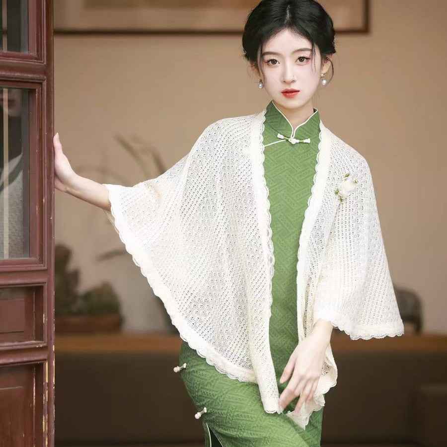 New Hollow-out Cheongsam Chinese-style Minimalist Niche Cloak Jacket And Shawl