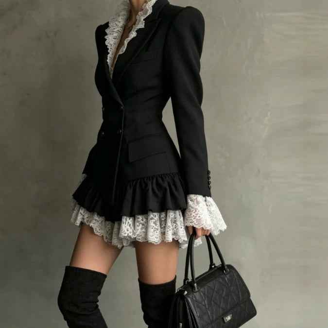 New Arrival Patchwork Color-block Long-sleeve Dress