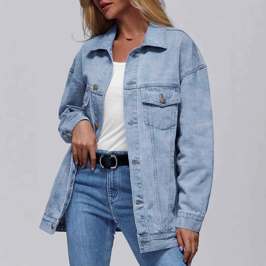 Womens Denim Jacket Long Sleeves