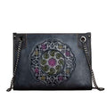 Full-Grain Leather Tote Bag — Embossed Cowhide, Large Capacity
