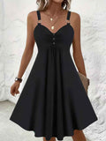 Women's Plus Size V-Neck Sleeveless Midi Slip Dress