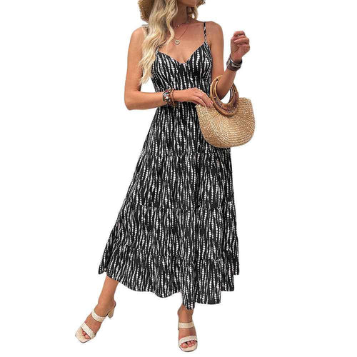 Backless Strap A-Line Summer Dress – Women's Sleeveless Loose Fit