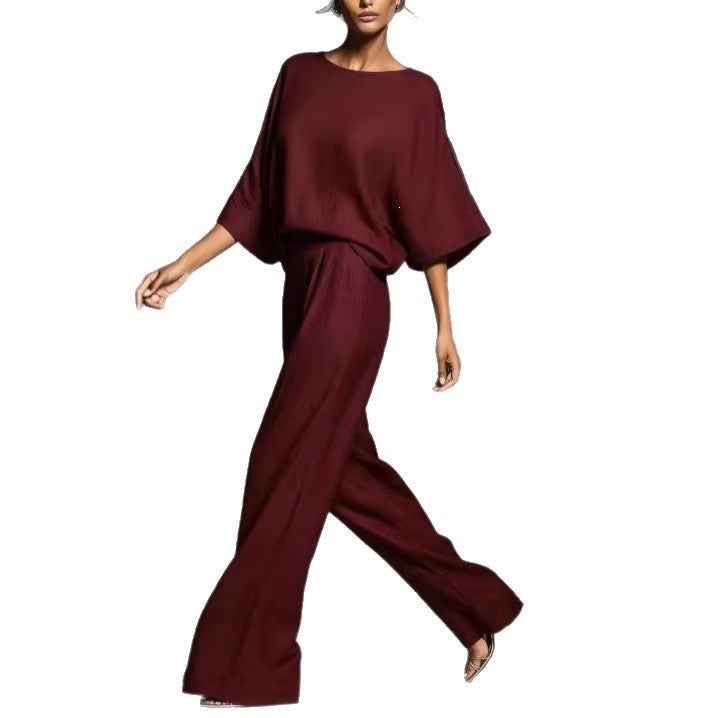 Summer New Arrival Womens Casual Fashionable And Elegant Linen Set With Flared Sleeves