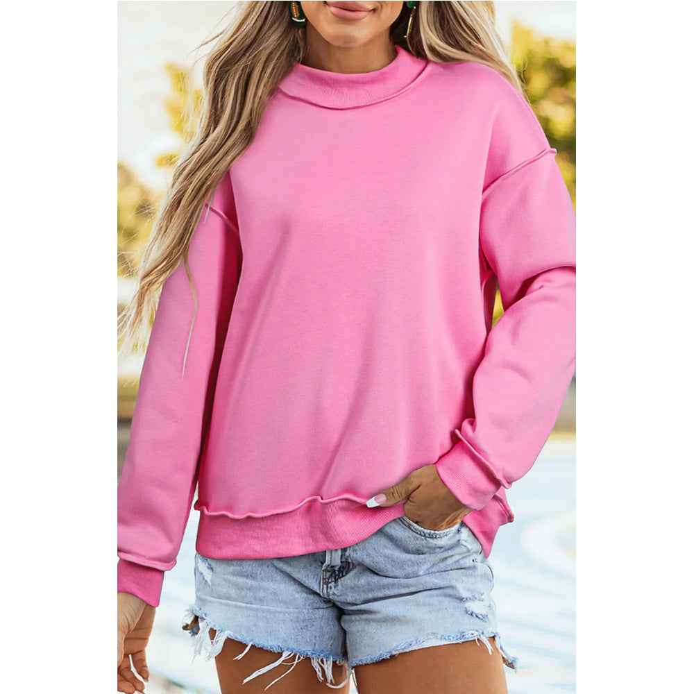 Women's Raw-Hem Crew-Neck Sweatshirt