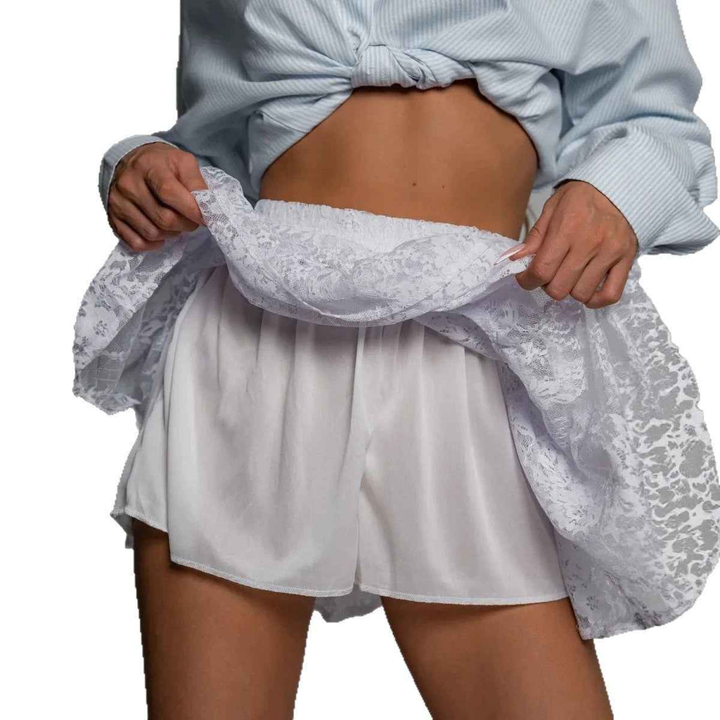 Lace Womens High-Waisted Multi-Layer Versatile Mini Skirt