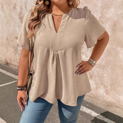 3D Effect Loose-Fit Spandex Pullover Top