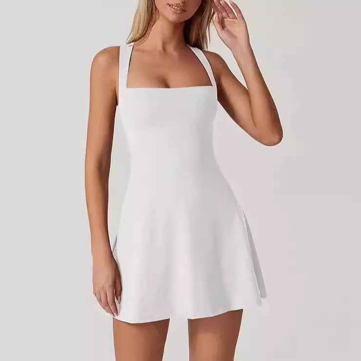 Square Neck Sleeveless Mini Dress