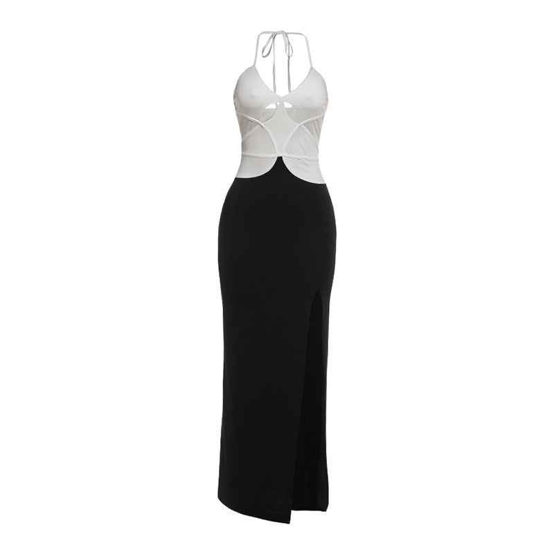 Women's Halter Neck Cut-Out High Waist A-Line Dress