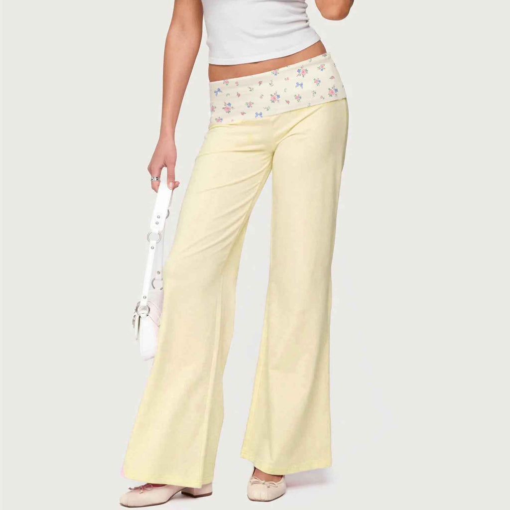 Elastic-Waist Relaxed-Fit Trousers – Mercerized Finish, Contrast Detail