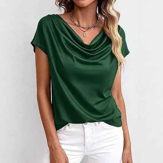 Women's Relaxed Solid Colour Short-Sleeve Top