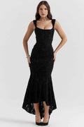 Square Neck Corset Mermaid Maxi Dress – Sleeveless