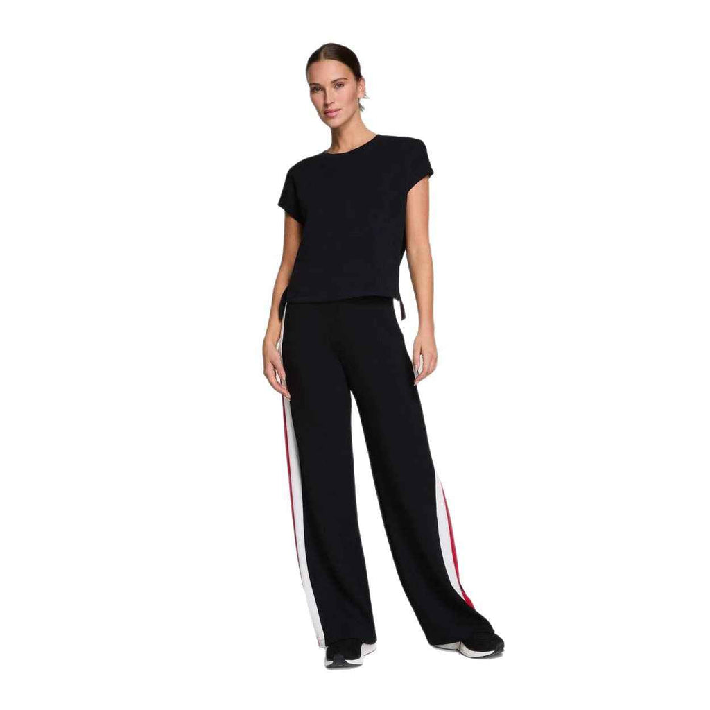 Women's Color-Block Straight-Leg Trousers – Elastic Waist