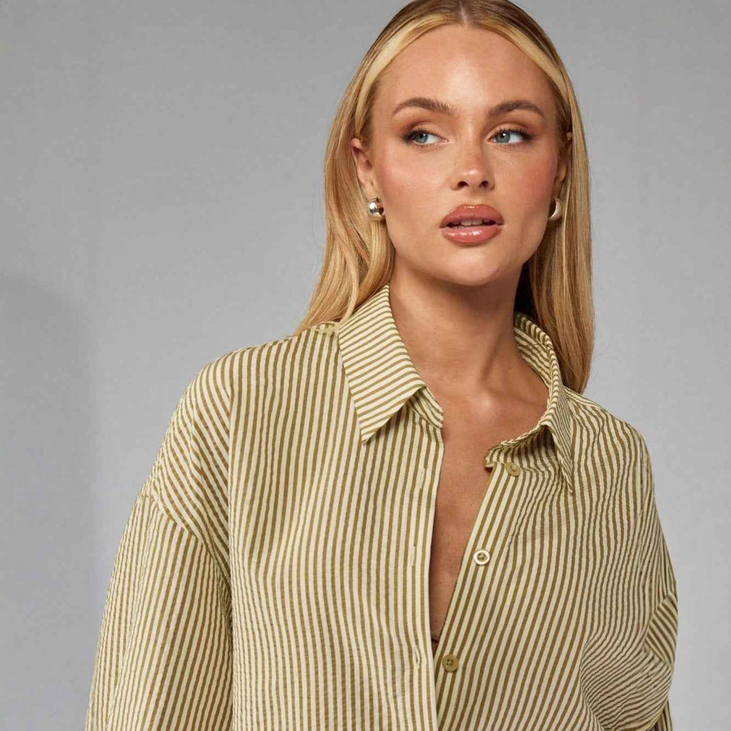 Women's 3D Embossed Tie-Detail Relaxed Top — Ginger Yellow, S–XL