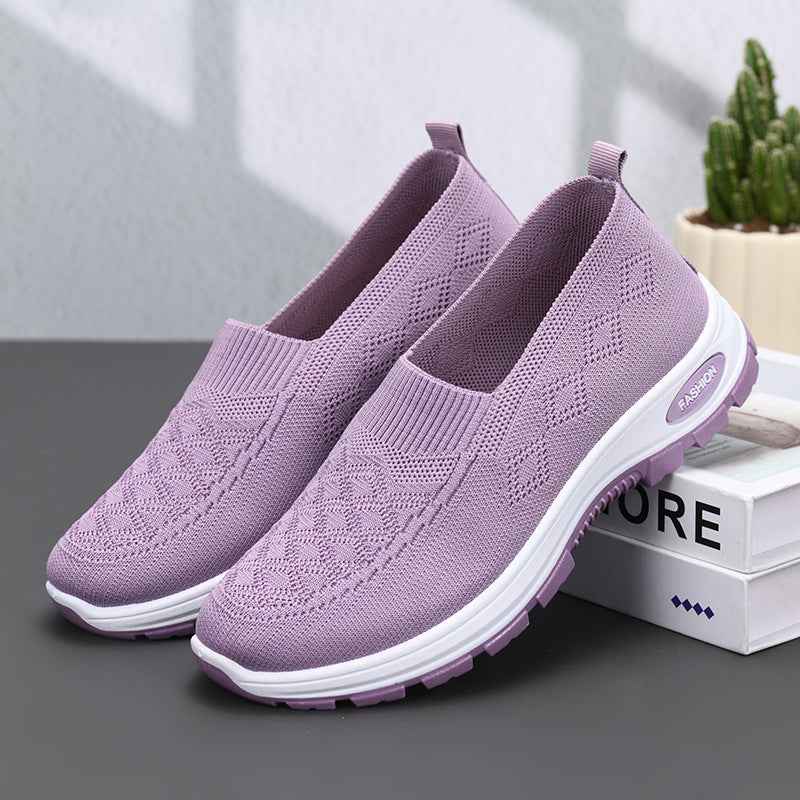 Flyknit Walking Shoes — Soft Sole, Non-Slip, Breathable