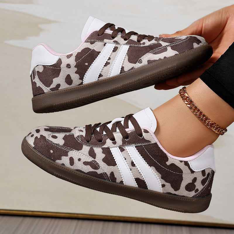 Retro Low-Top Sneakers — Flat Sole, Beige, EU 36–41
