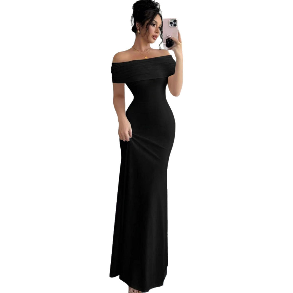 Off-Shoulder Maxi Bodycon Dress — 5 Colours, XS–XXL