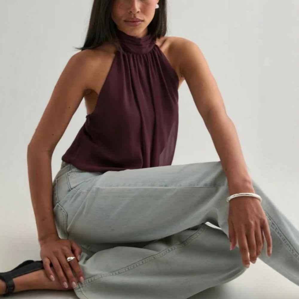 Women's Backless Halter Top — Sleeveless Slim Fit