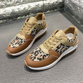 Leopard-Print Chunky Wedge Lace-Up Sneakers