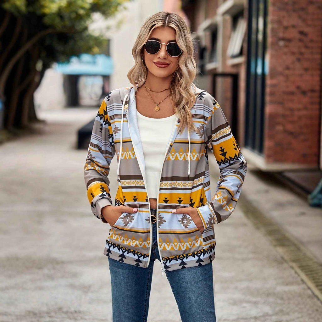 Printed Relaxed Fit Hoodie | Women's Casual Long Sleeve Sweatshirt