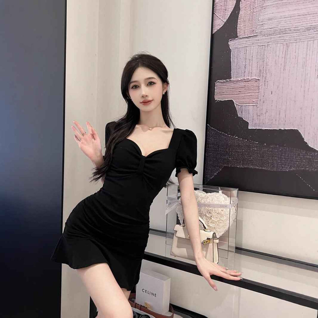 Womens Sexy V-neck White Casual Dress