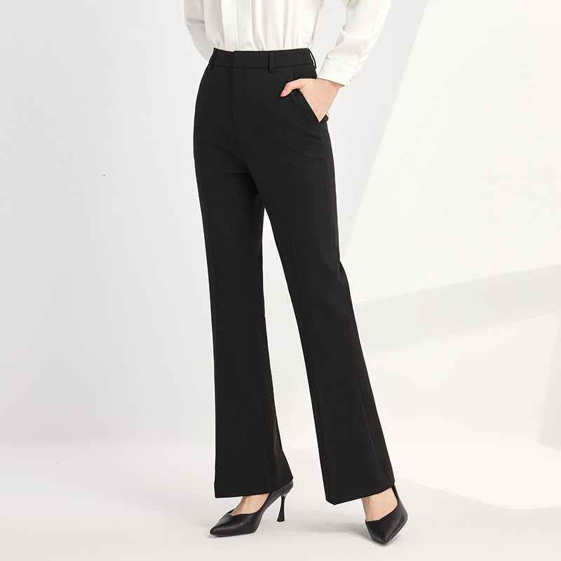 Wide-leg Straight-cut Draped Palazzo Pants With A Slight Flare At The Hem