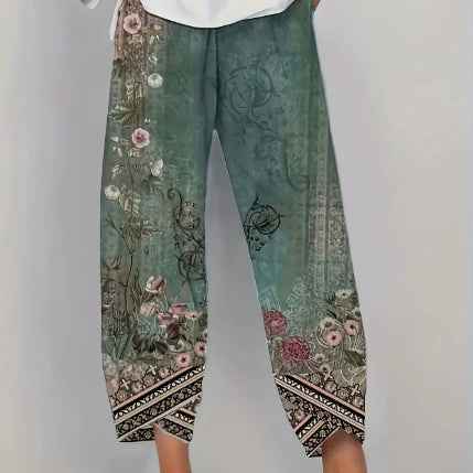 Cropped Printed Casual Pants — 6 Retro Colours, S–2XL