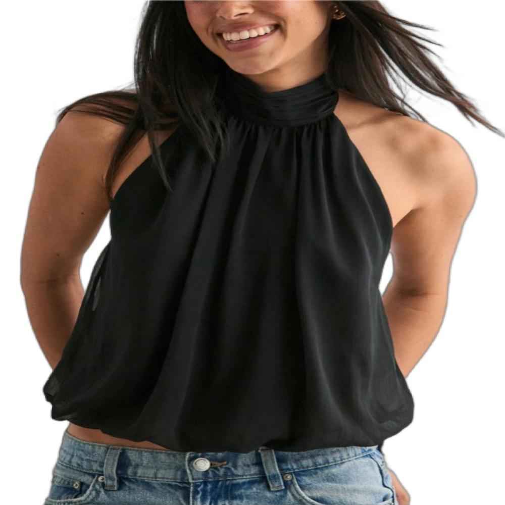 Women's Backless Halter Top — Sleeveless Slim Fit