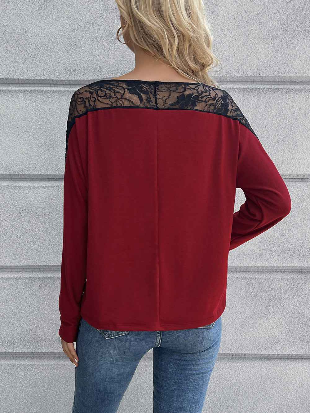 Hollow-out Crew-neck Long-sleeve T-shirt For Women