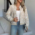 Women's Tweed Cropped Jacket, Elegant Baseball Coat