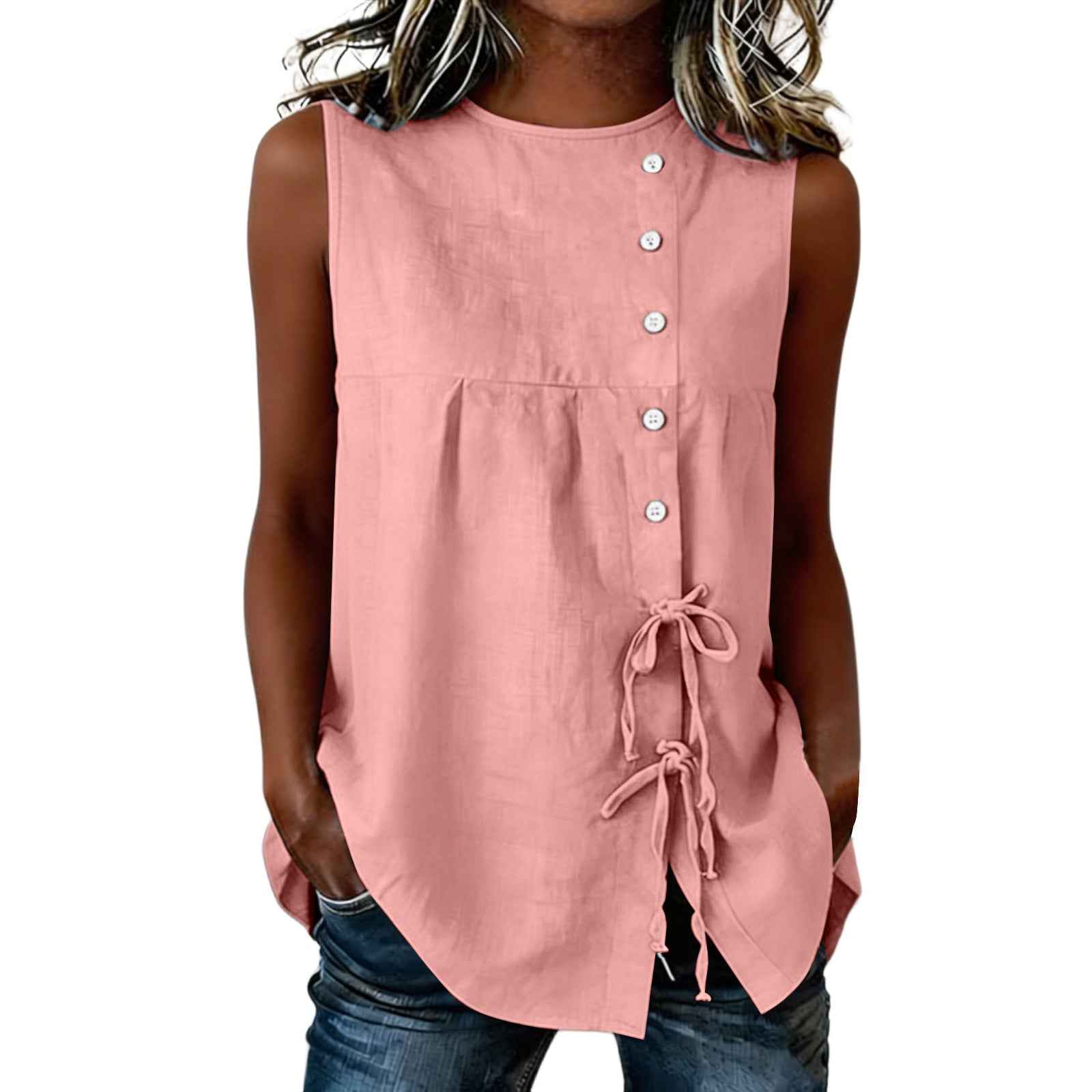 Sleeveless Patchwork Blouse
