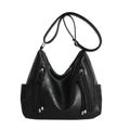 Large-Capacity PU Leather Shoulder Bag with Zipper Pocket