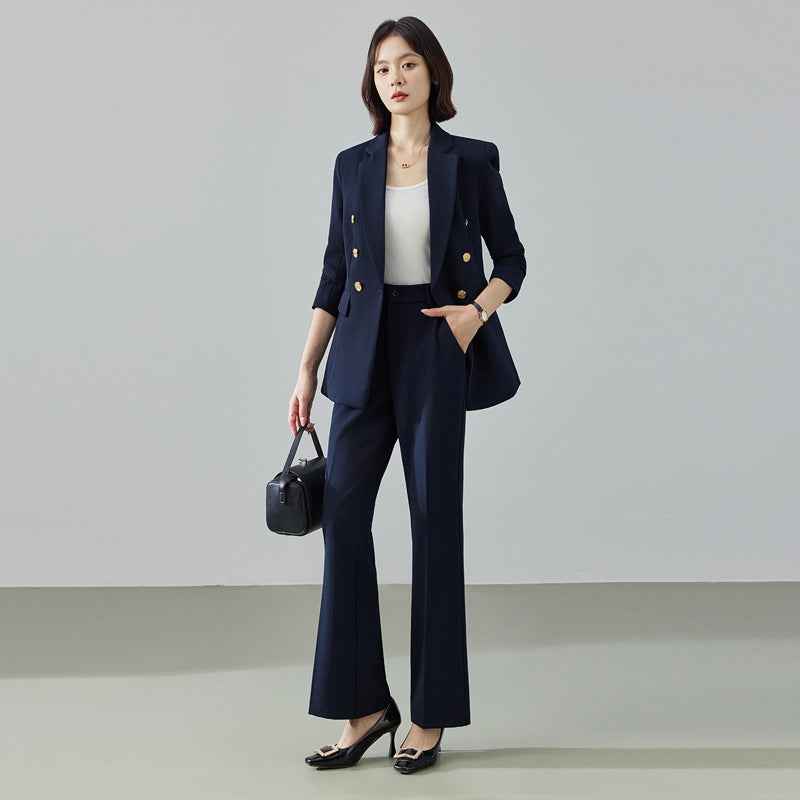 Tailored Jacket & Straight-Leg Trousers Suit Set