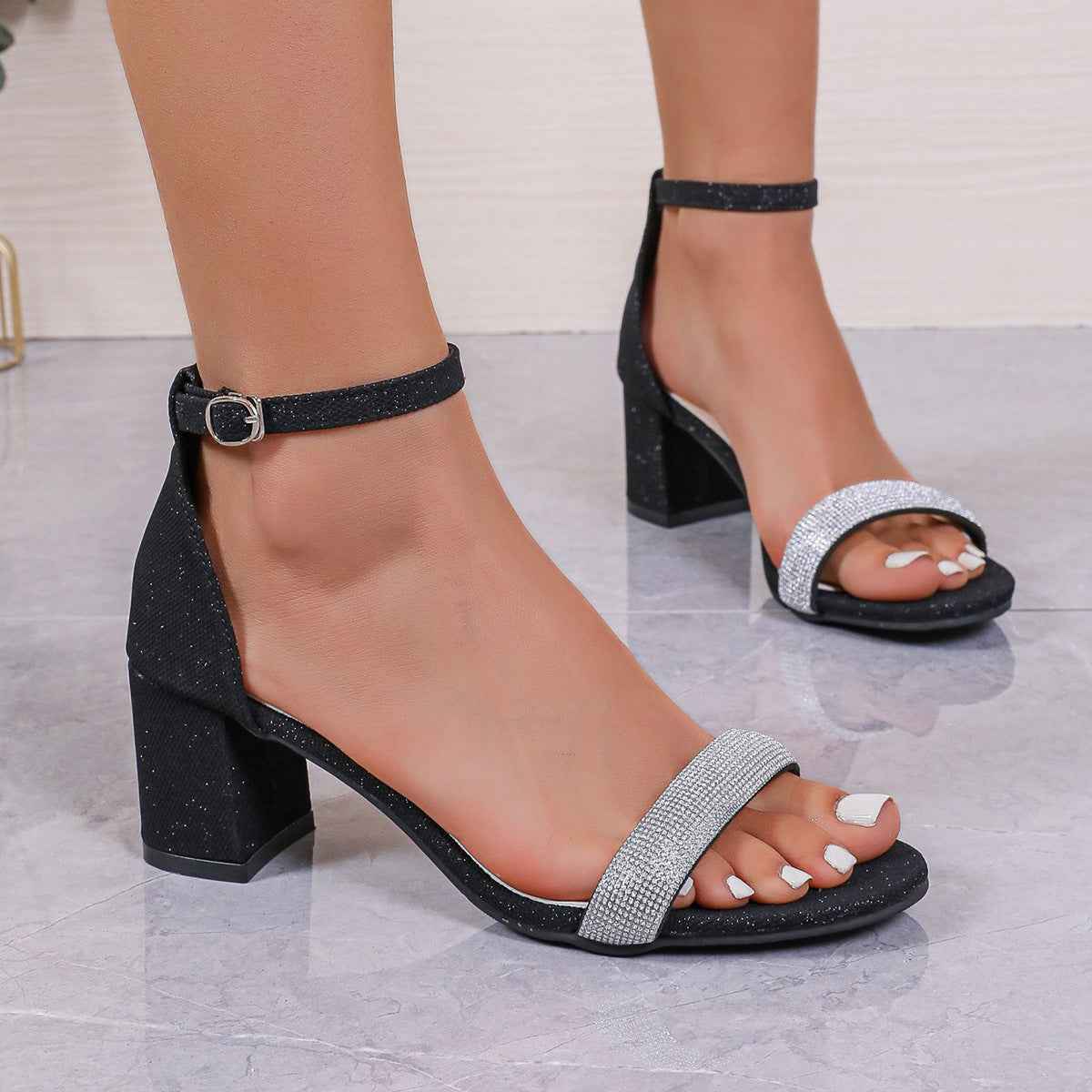 Fashionable Glitter High-Heel Sandals For Women